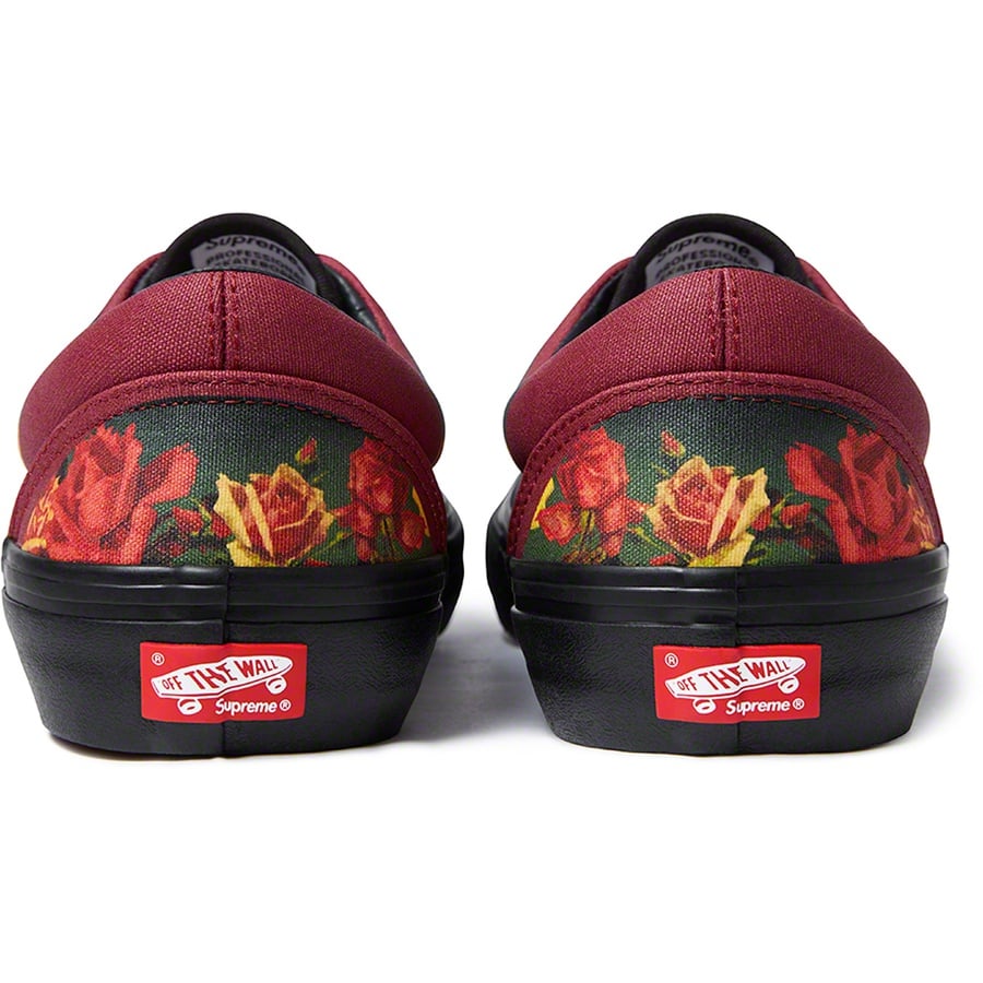 Details on Supreme Vans Jean Paul Gaultier Floral Print Era Pro Cardinal from spring summer
                                                    2019 (Price is $108)