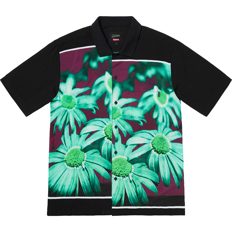 Details on Supreme Jean Paul Gaultier Flower Power Rayon Shirt Black from spring summer
                                                    2019 (Price is $158)