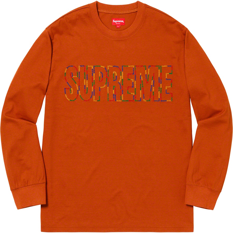 supreme2019SS International L/S Tee  白