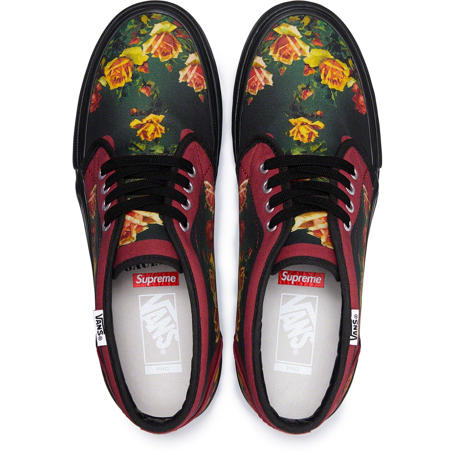 Details on Supreme Vans Jean Paul Gaultier Floral Print Chukka Pro Cardinal from spring summer
                                                    2019 (Price is $118)