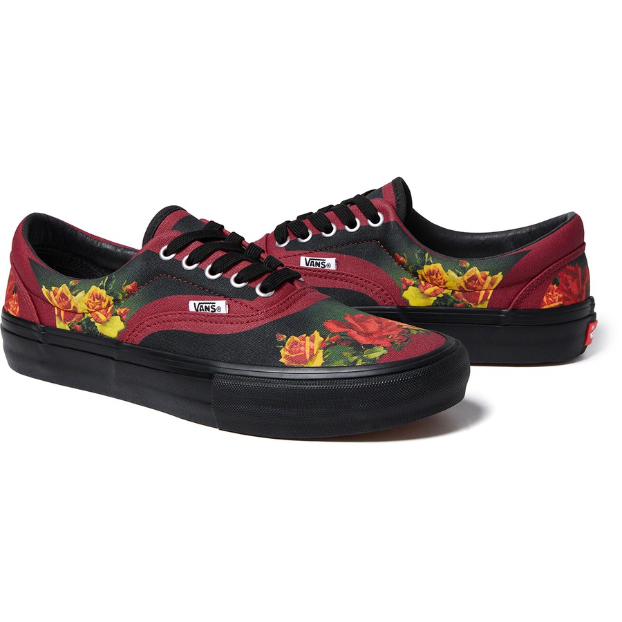 Details on Supreme Vans Jean Paul Gaultier Floral Print Era Pro Cardinal from spring summer
                                                    2019 (Price is $108)