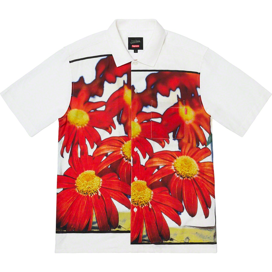 Details on Supreme Jean Paul Gaultier Flower Power Rayon Shirt White from spring summer
                                                    2019 (Price is $158)