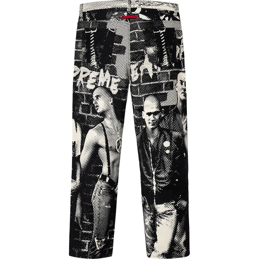 Details on Supreme Jean Paul Gaultier Fuck Racism Jean White from spring summer
                                                    2019 (Price is $178)