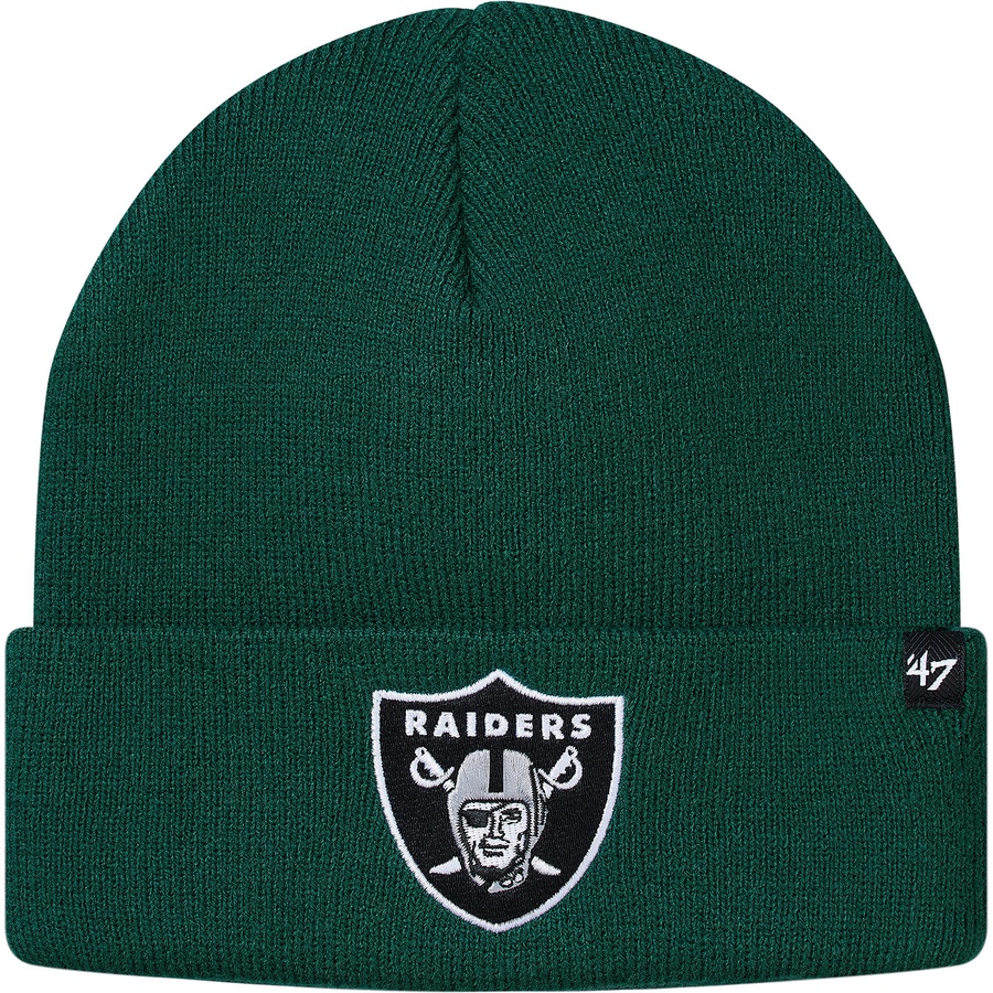 Details on Supreme NFL Raiders '47 Beanie Dark Green from spring summer
                                                    2019 (Price is $38)