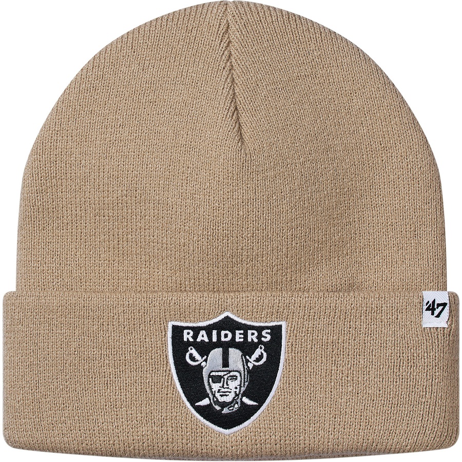 Details on Supreme NFL Raiders '47 Beanie Tan from spring summer
                                                    2019 (Price is $38)