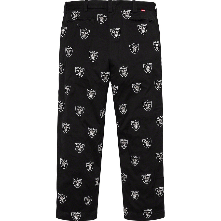 Details on Supreme NFL Raiders '47 Embroidered Chino Pant Black from spring summer
                                                    2019 (Price is $248)