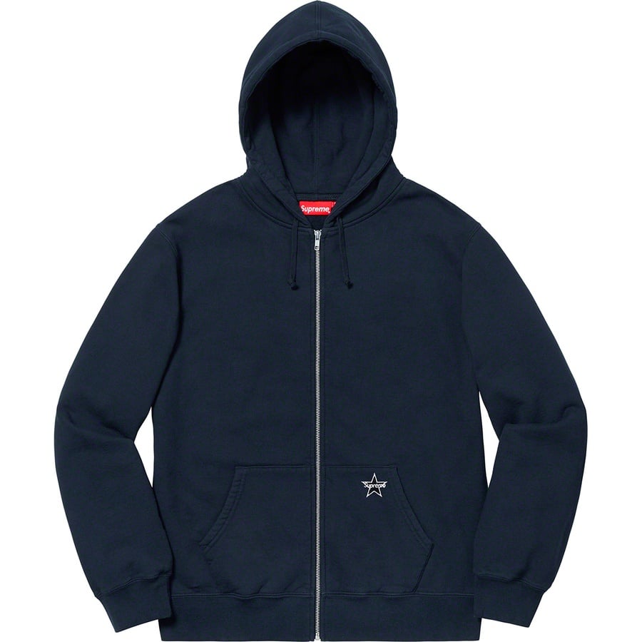 Details on Star Zip Up Sweatshirt Navy from spring summer 2019 (Price is $148)