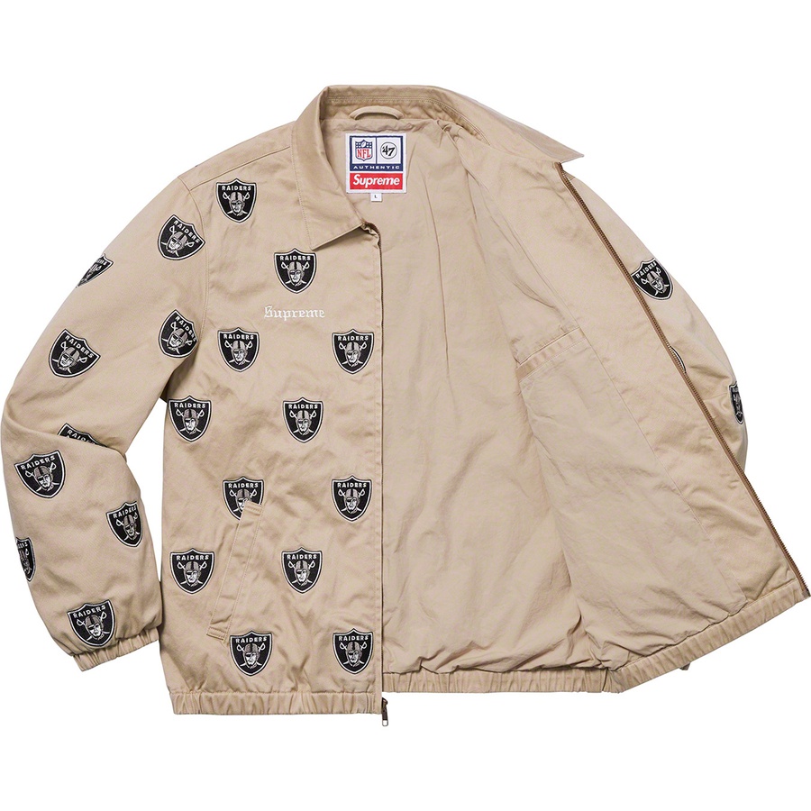 Details on Supreme NFL Raiders '47 Embroidered Harrington Jacket Khaki from spring summer
                                                    2019 (Price is $298)