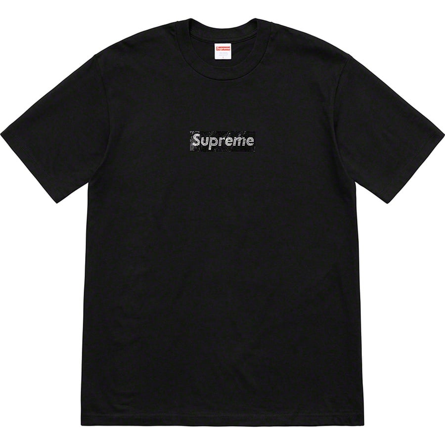 Details on Supreme Swarovski Box Logo Tee Black from spring summer
                                                    2019 (Price is $398)