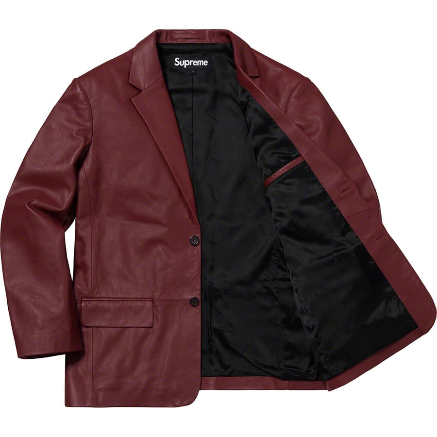 Details on Leather Blazer Burgundy from spring summer
                                                    2019 (Price is $568)