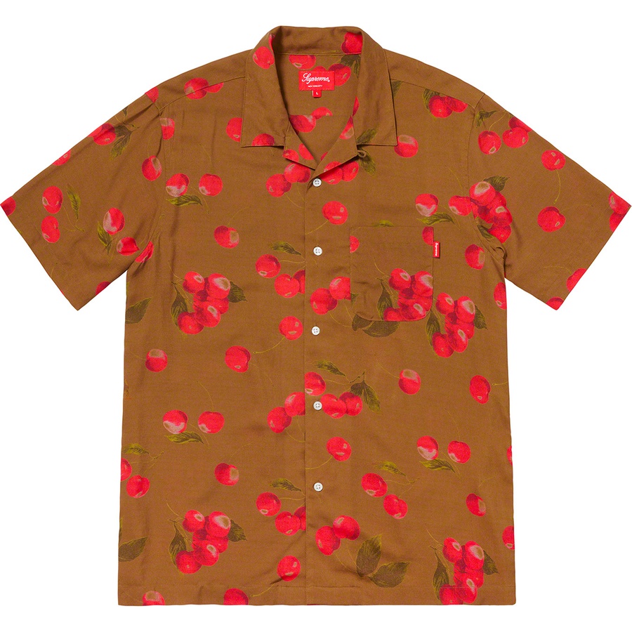 Details on Cherry Rayon S S Shirt Brown from spring summer
                                                    2019 (Price is $138)