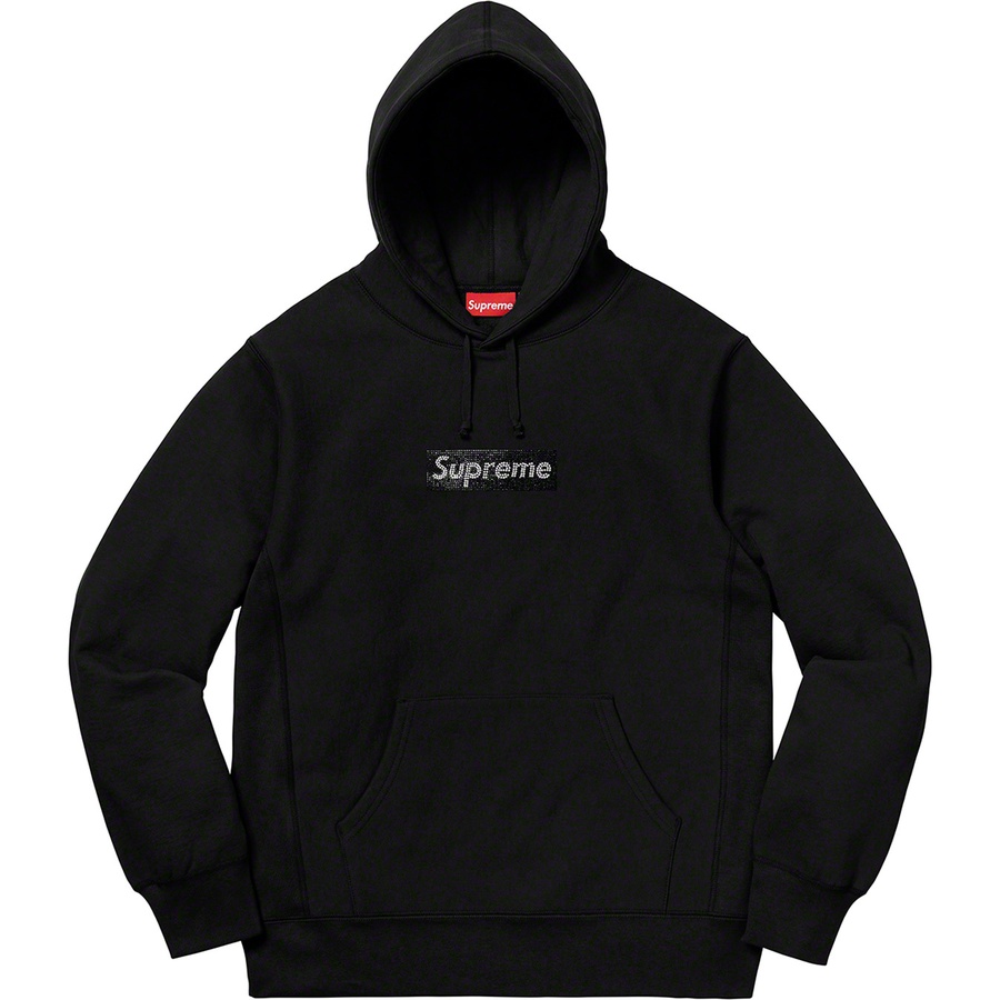 Details on Supreme Swarovski Box Logo Hooded Sweatshirt Black from spring summer 2019 (Price is $598)