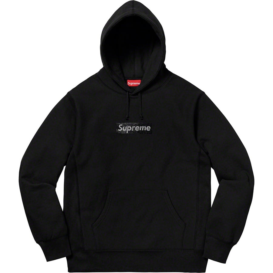 Details on Supreme Swarovski Box Logo Hooded Sweatshirt Black from spring summer
                                                    2019 (Price is $598)