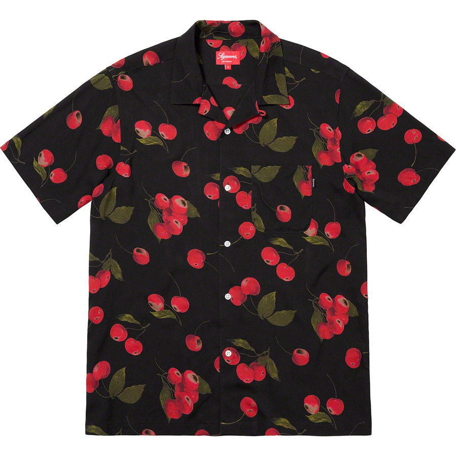 Details on Cherry Rayon S S Shirt Black from spring summer 2019 (Price is $138)