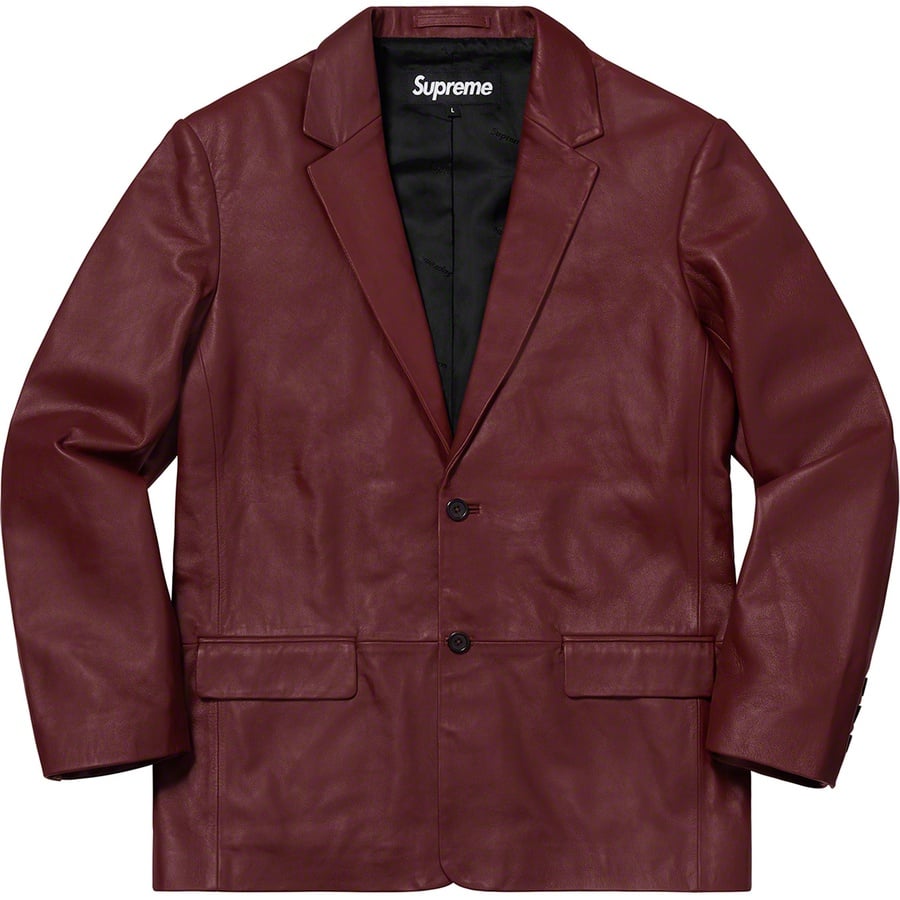 Details on Leather Blazer Burgundy from spring summer
                                                    2019 (Price is $568)