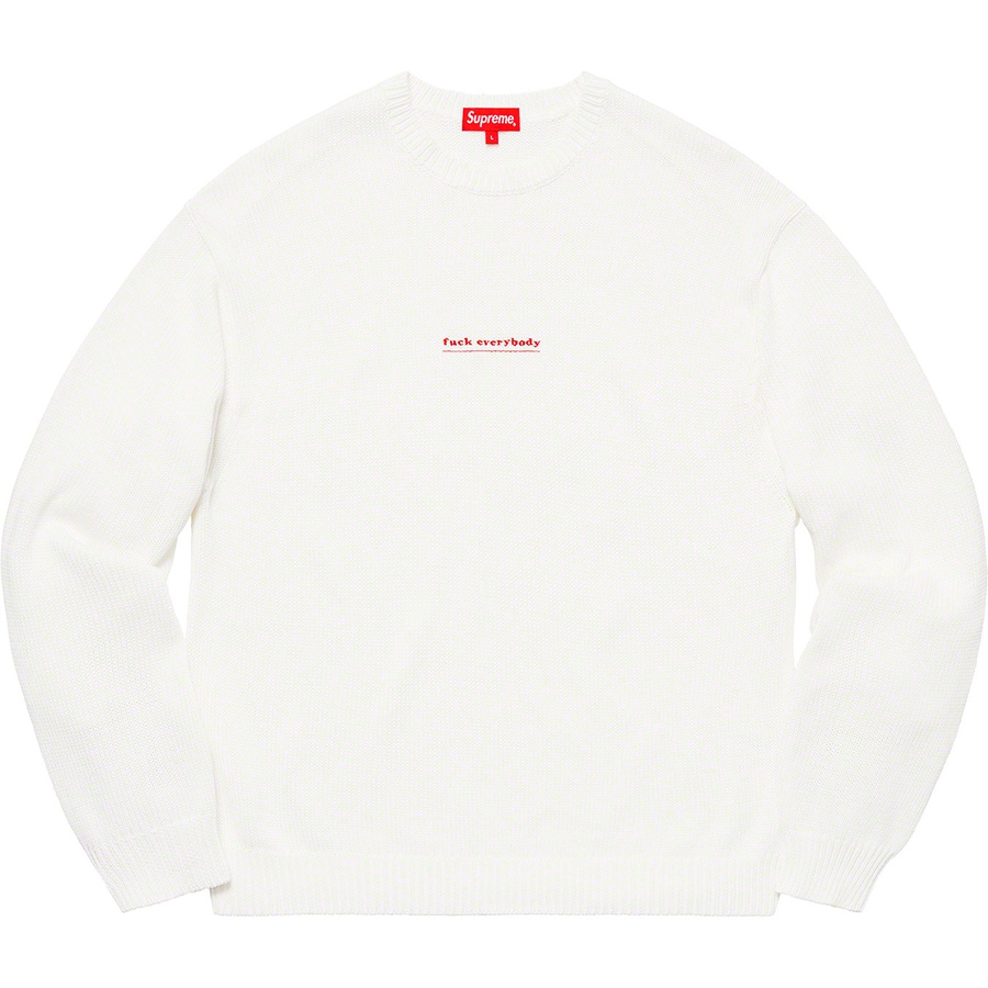 Details on Fuck Everybody Sweater White from spring summer
                                                    2019 (Price is $148)