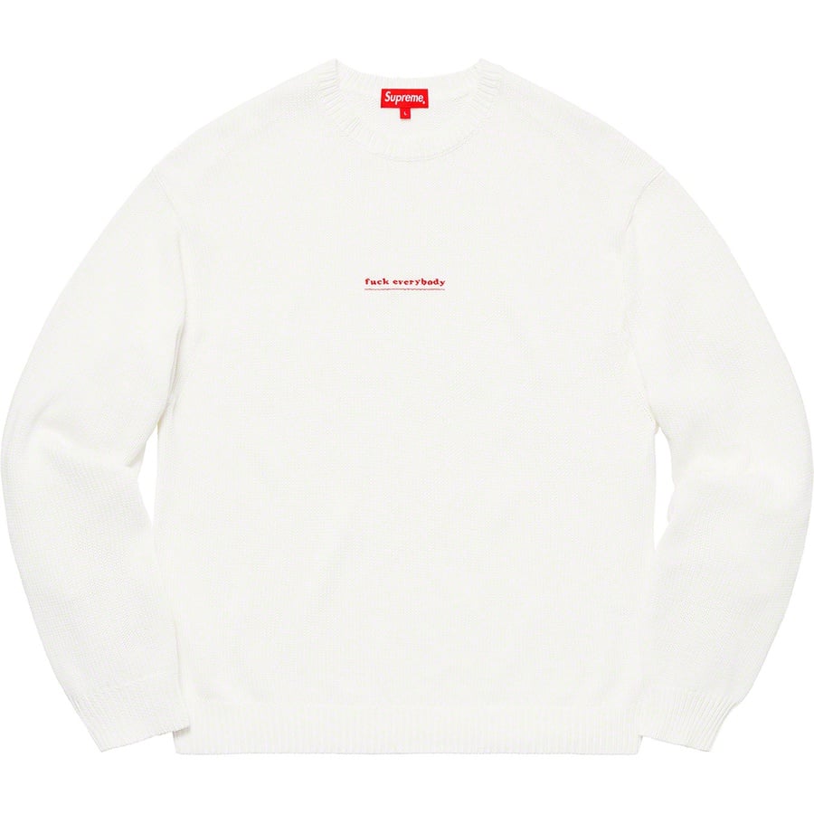 Details on Fuck Everybody Sweater White from spring summer
                                                    2019 (Price is $148)