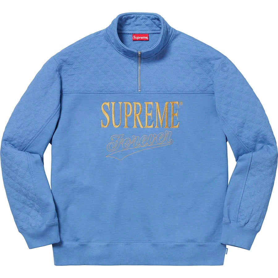 Details on Forever Half Zip Sweatshirt Columbia Blue from spring summer 2019 (Price is $148)