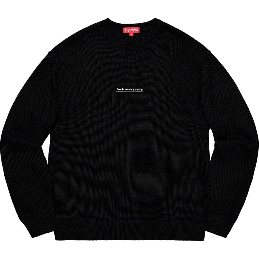 Details on Fuck Everybody Sweater Black from spring summer
                                                    2019 (Price is $148)