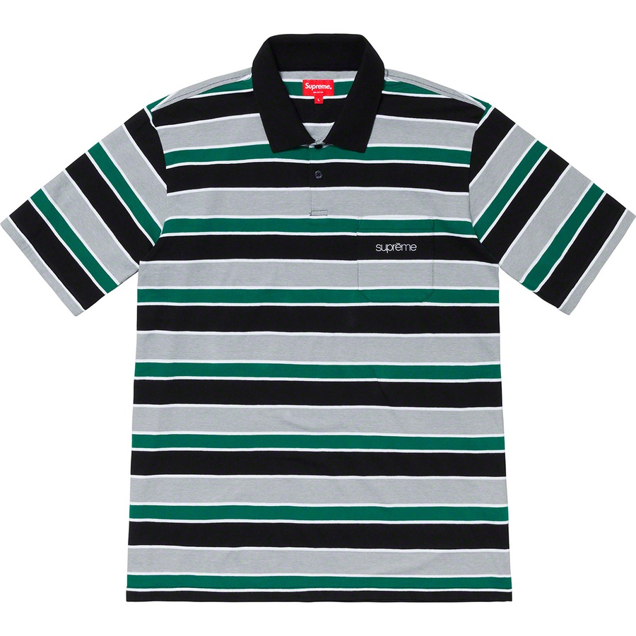 Details on Classic Logo Stripe Polo Black from spring summer
                                                    2019 (Price is $98)