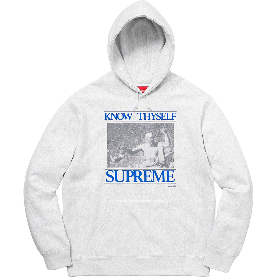 Details on Know Thyself Hooded Sweatshirt Ash Grey from spring summer 2019 (Price is $158)