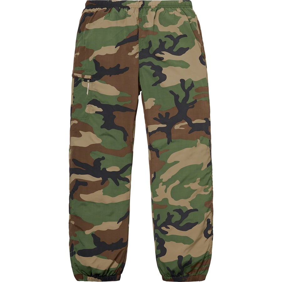 Details on Nylon Trail Pant Woodland Camo from spring summer 2019 (Price is $128)