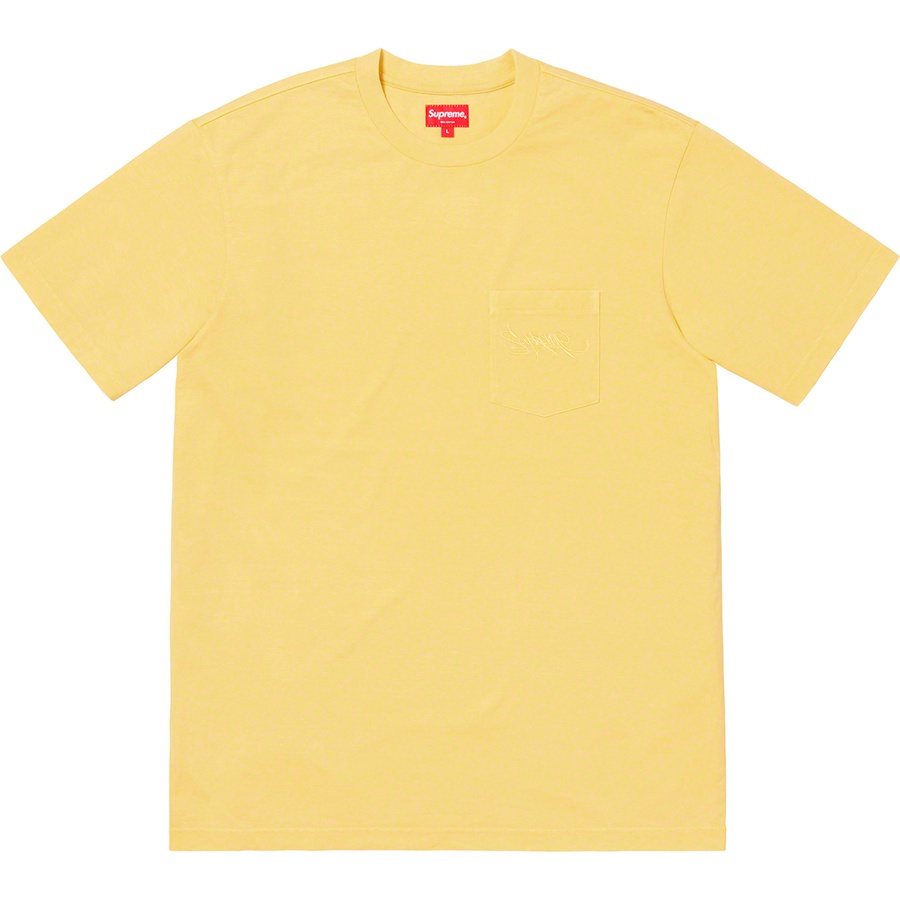 Details on Overdyed Pocket Tee Yellow from spring summer
                                                    2019 (Price is $58)