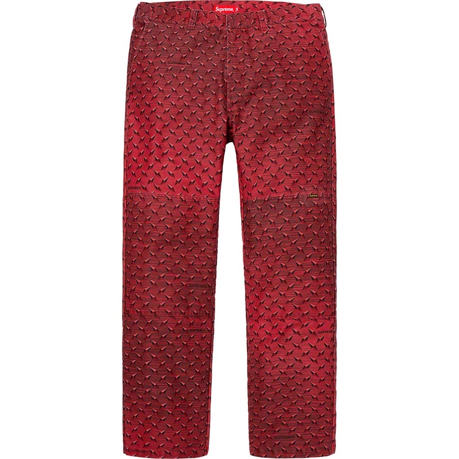 Supreme Diamond Plate Double Knee Work Pant (SS19) - Red - $138