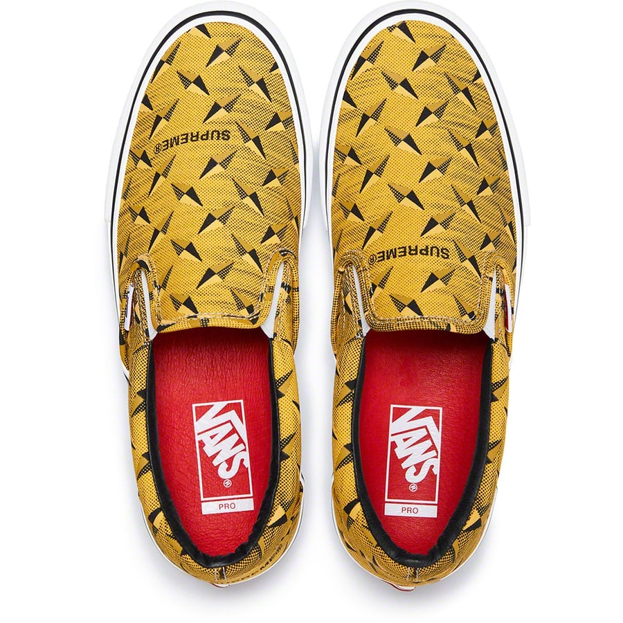 Details on Supreme Vans Diamond Plate Slip-On Pro Yellow from spring summer
                                                    2019 (Price is $98)