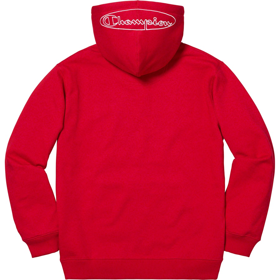 Details on Supreme Champion Outline Hooded Sweatshirt Dark Red from spring summer
                                                    2019 (Price is $148)