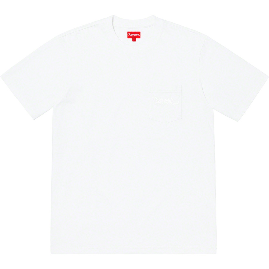 Details on Overdyed Pocket Tee White from spring summer 2019 (Price is $58)