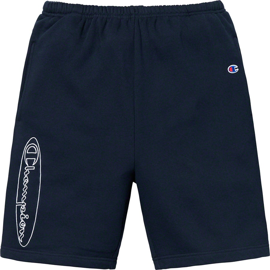 Details on Supreme Champion Outline Sweatshort Navy from spring summer
                                                    2019 (Price is $118)