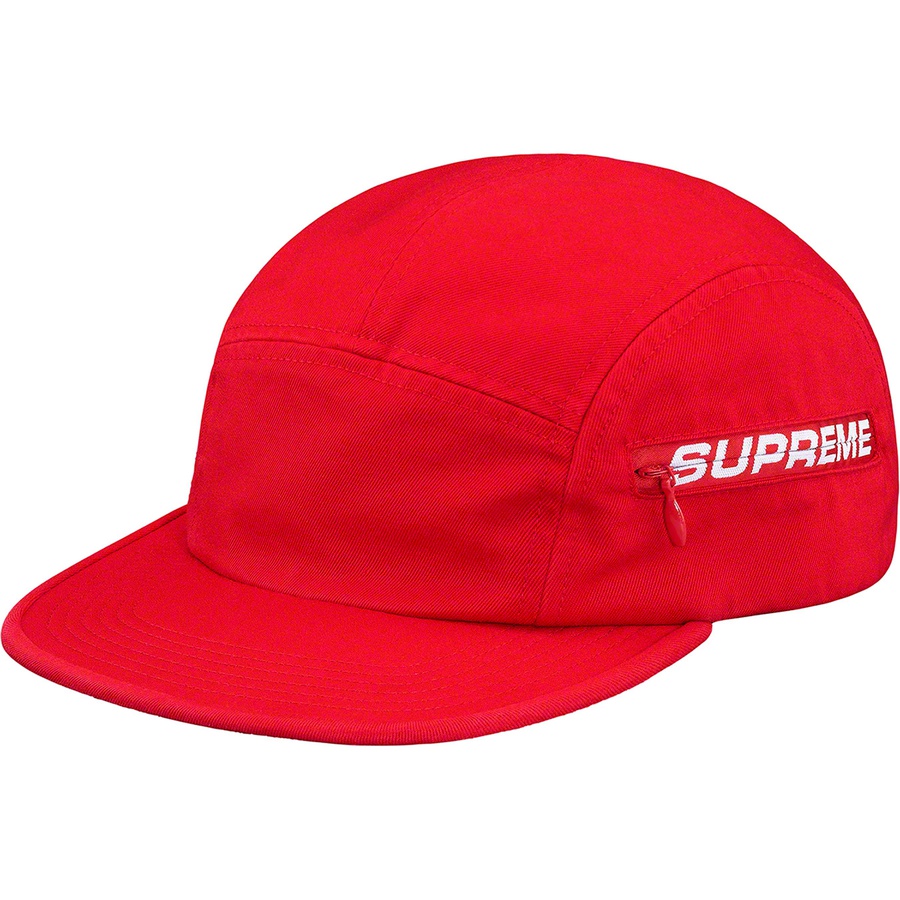 Supreme Side Zip Camp Cap (SS19) - Red - $48