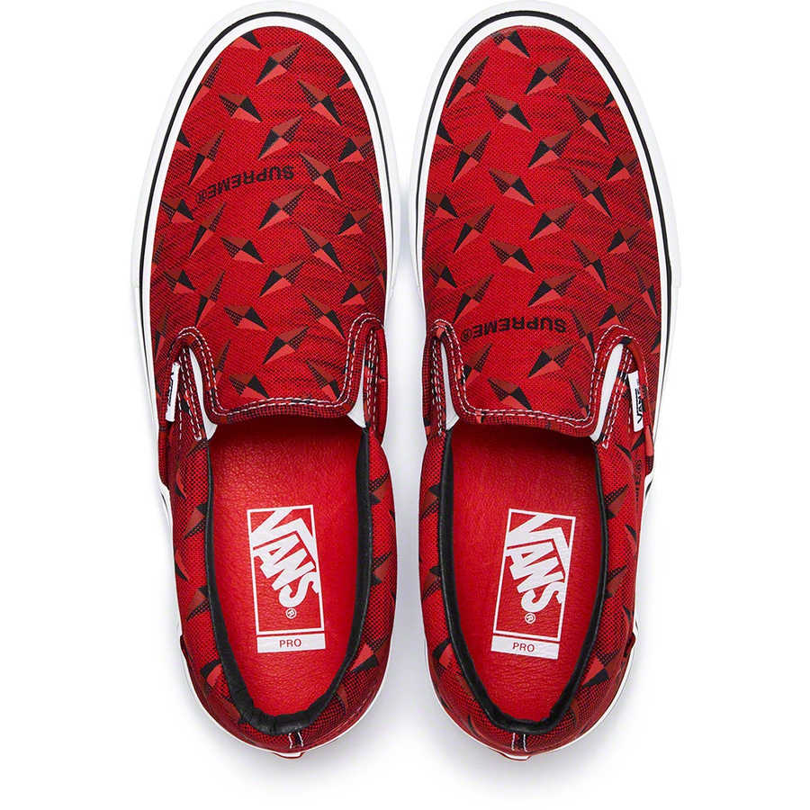 Details on Supreme Vans Diamond Plate Slip-On Pro Red from spring summer
                                                    2019 (Price is $98)