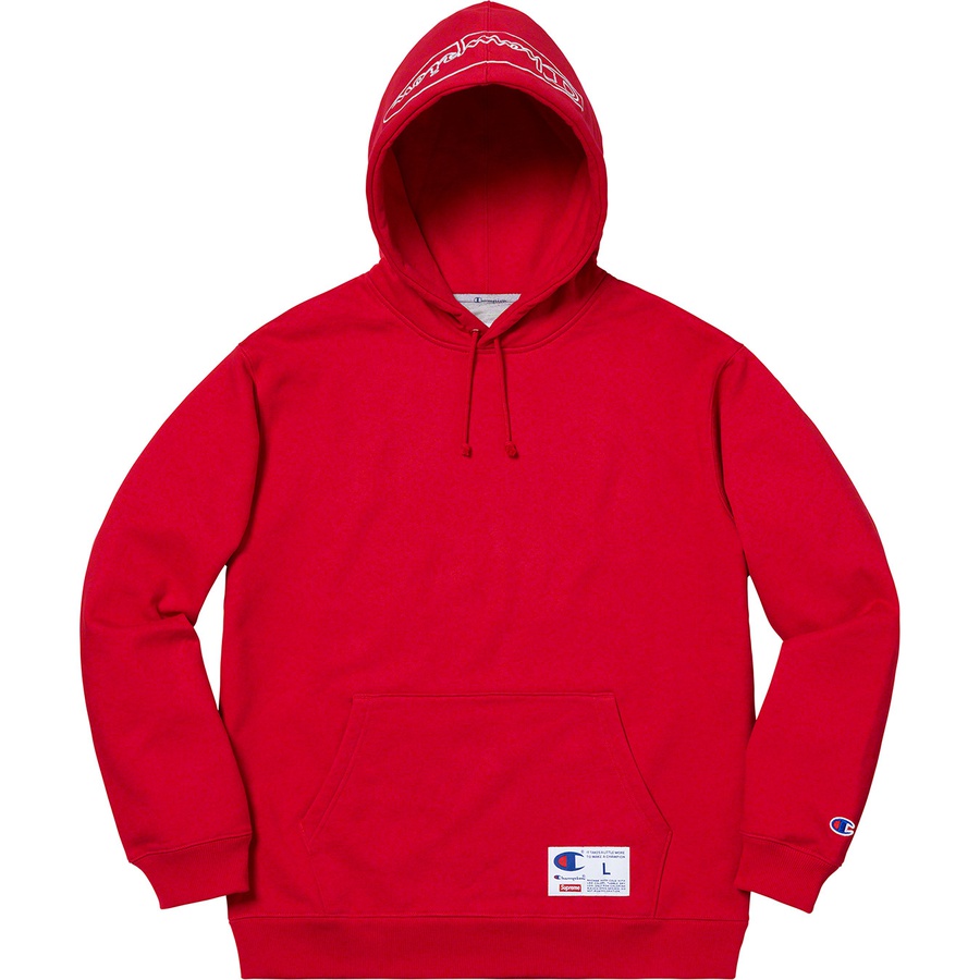 Details on Supreme Champion Outline Hooded Sweatshirt Dark Red from spring summer
                                                    2019 (Price is $148)