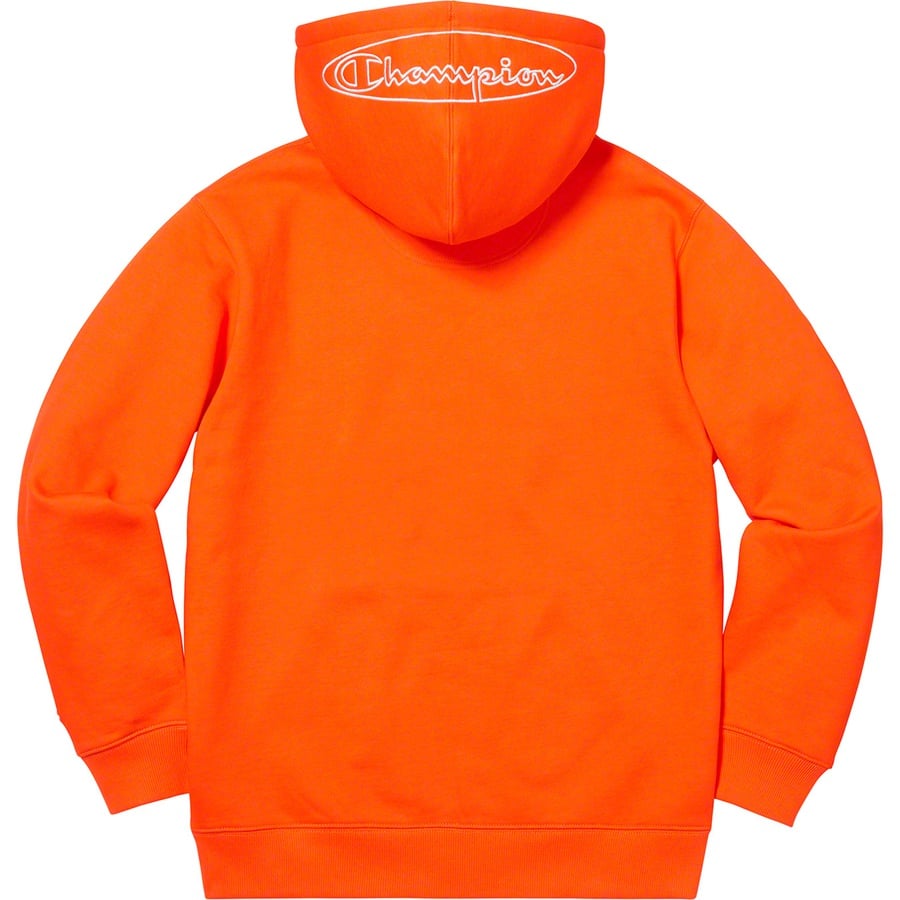 Details on Supreme Champion Outline Hooded Sweatshirt Orange from spring summer
                                                    2019 (Price is $148)