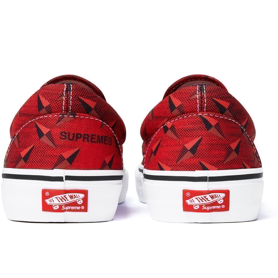 Details on Supreme Vans Diamond Plate Slip-On Pro Red from spring summer
                                                    2019 (Price is $98)