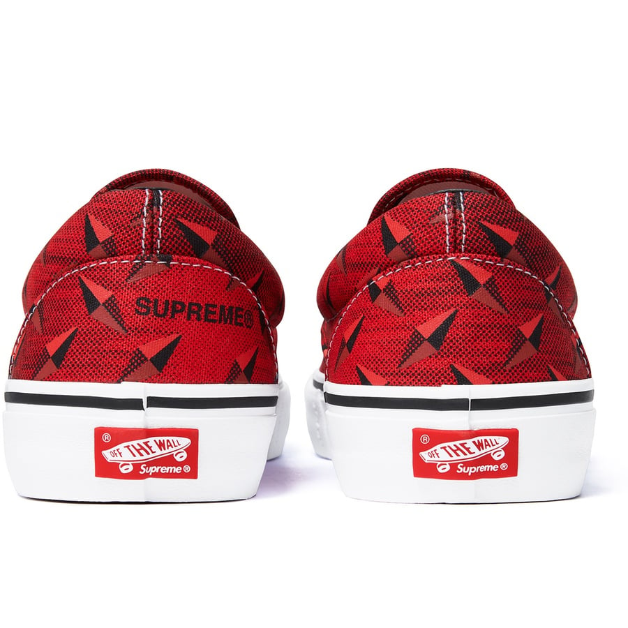 Details on Supreme Vans Diamond Plate Slip-On Pro Red from spring summer
                                                    2019 (Price is $98)