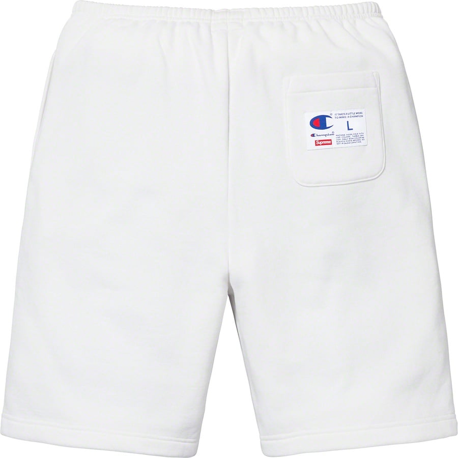 Details on Supreme Champion Outline Sweatshort White from spring summer
                                                    2019 (Price is $118)