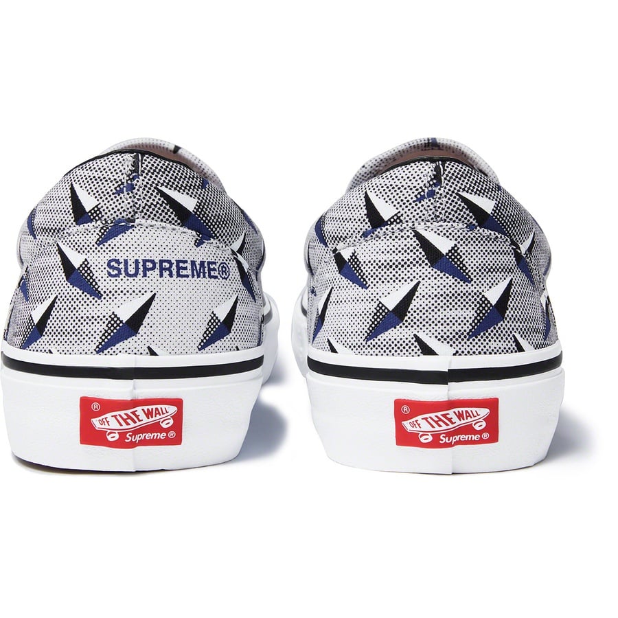 Details on Supreme Vans Diamond Plate Slip-On Pro White from spring summer 2019 (Price is $98)