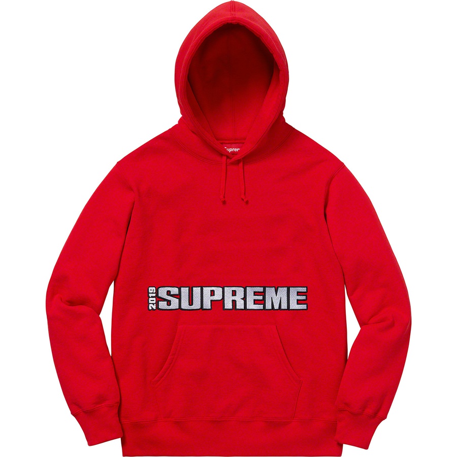 Details on Blockbuster Hooded Sweatshirt Red from spring summer 2019 (Price is $158)