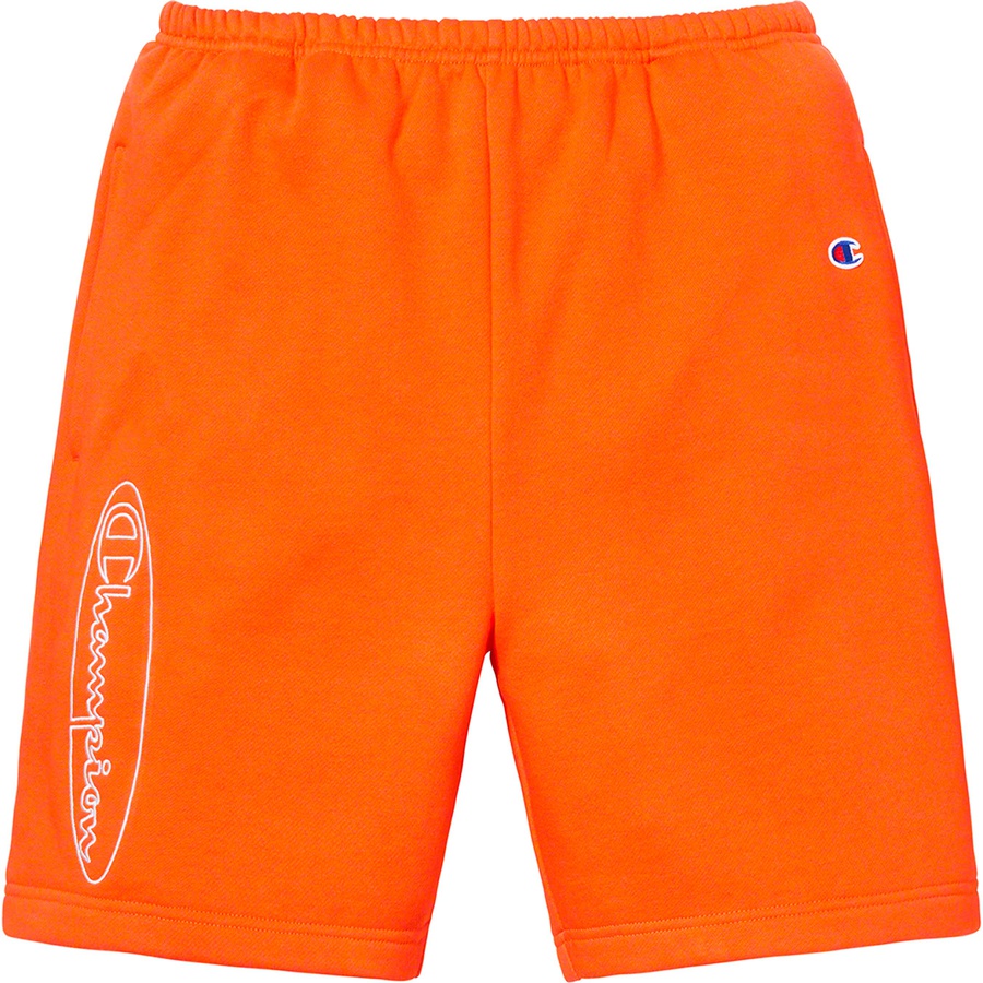 Details on Supreme Champion Outline Sweatshort Orange from spring summer
                                                    2019 (Price is $118)