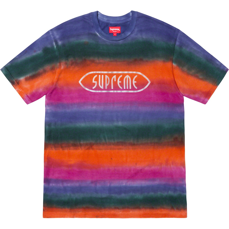 Supreme Rainbow Stripe Tee (SS19) - Orange - $78