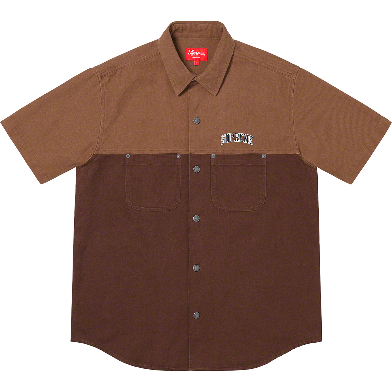 Supreme 2-Tone Denim Shirt Brown XL