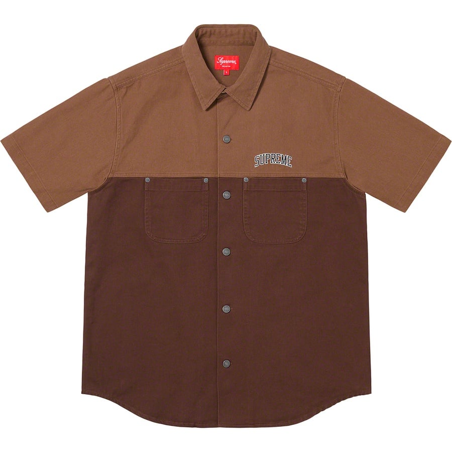 Details on 2-Tone Denim S S Shirt Brown from spring summer
                                                    2019 (Price is $128)