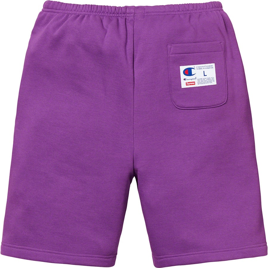 Details on Supreme Champion Outline Sweatshort Purple from spring summer
                                                    2019 (Price is $118)