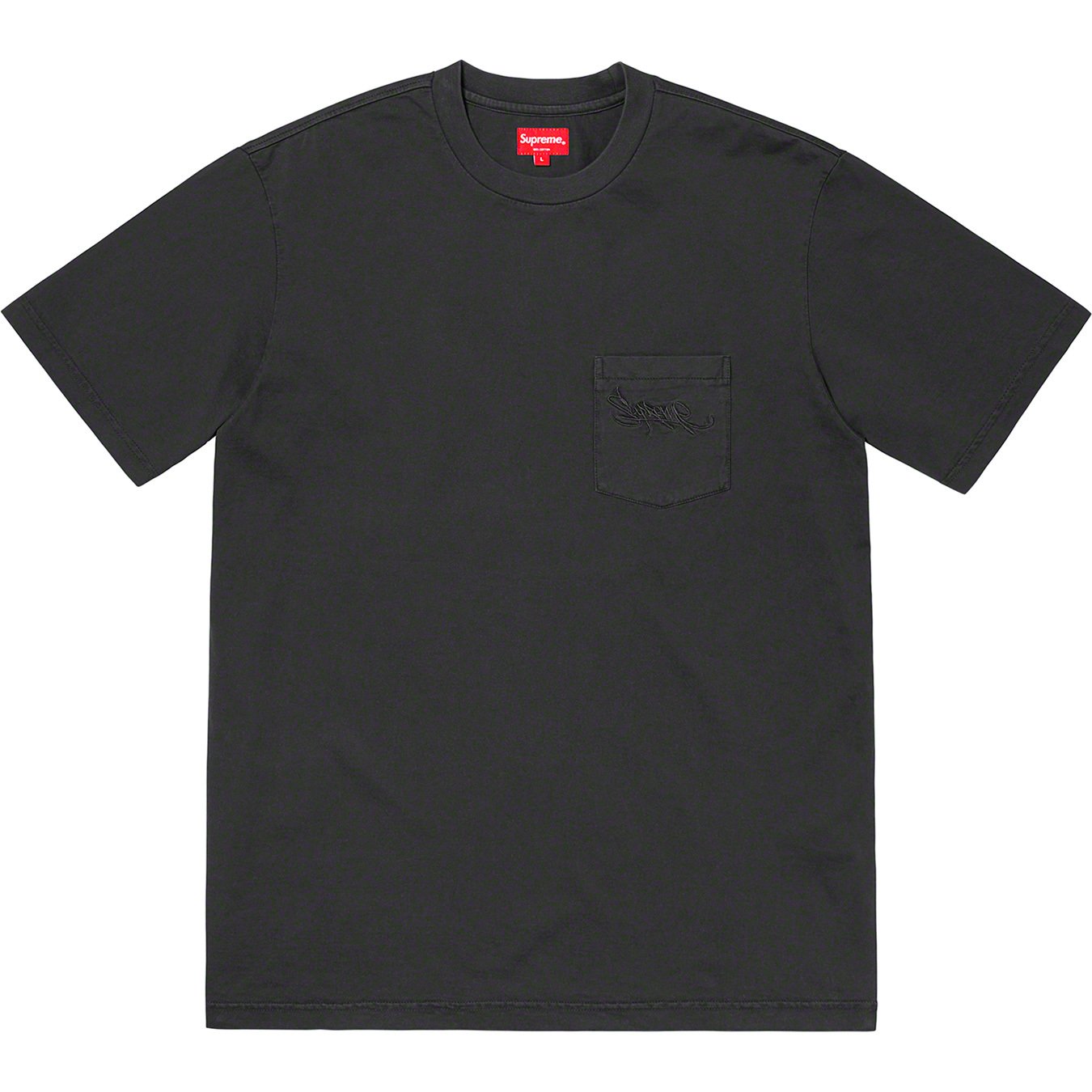 supreme Overdyed Pocket Tee Black L