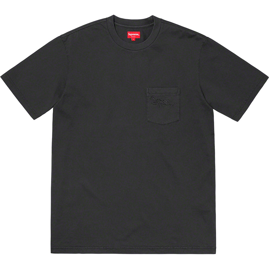 Details on Overdyed Pocket Tee Black from spring summer
                                                    2019 (Price is $58)