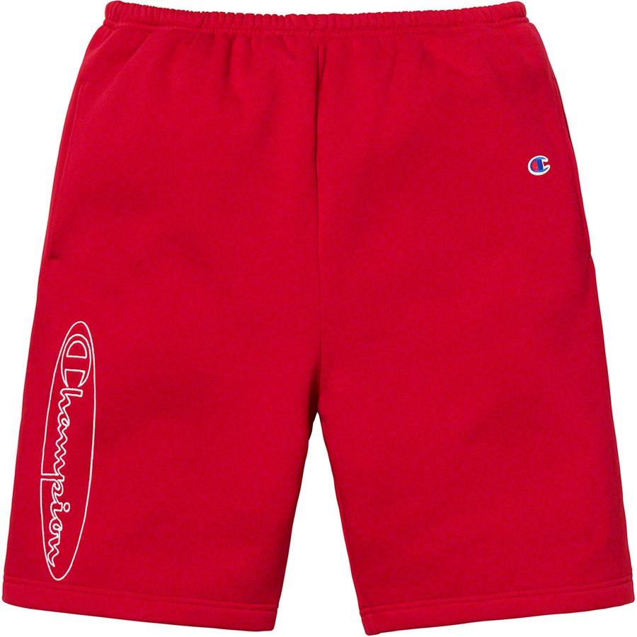 Details on Supreme Champion Outline Sweatshort Dark Red from spring summer
                                                    2019 (Price is $118)