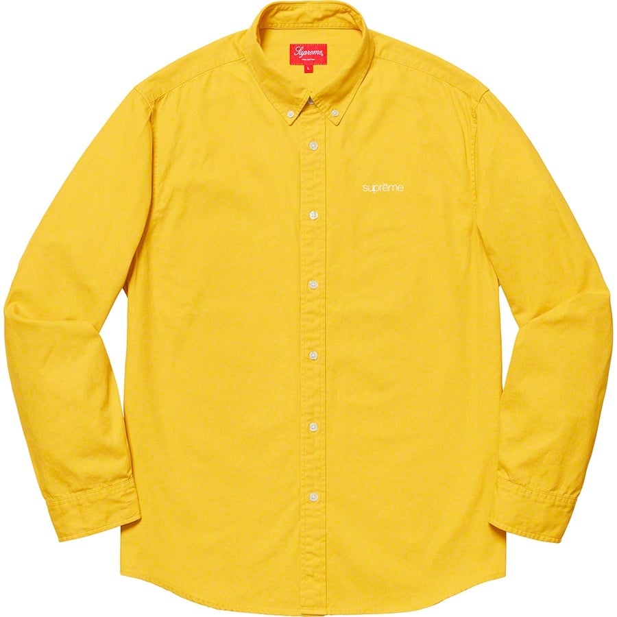 Details on Washed Twill Shirt Light Mustard from spring summer
                                                    2019 (Price is $128)